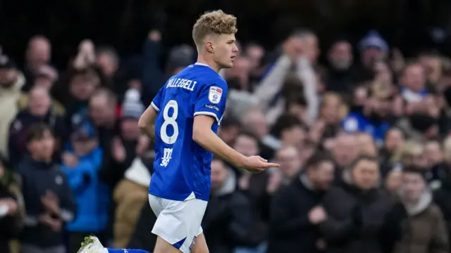 Sindre Walle Egeli celebrates scoring for Ipswich
