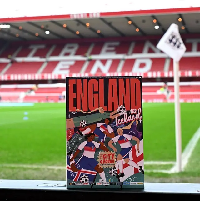 Programme by the corner flag at the City Ground