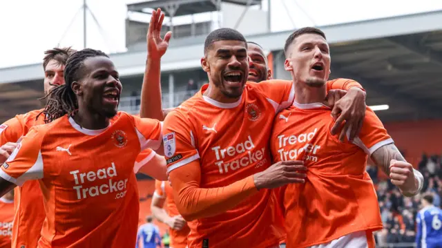 Blackpool players celebrate