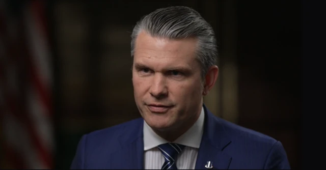 close-up of Pete Hegseth talking in 60 Minutes interview
