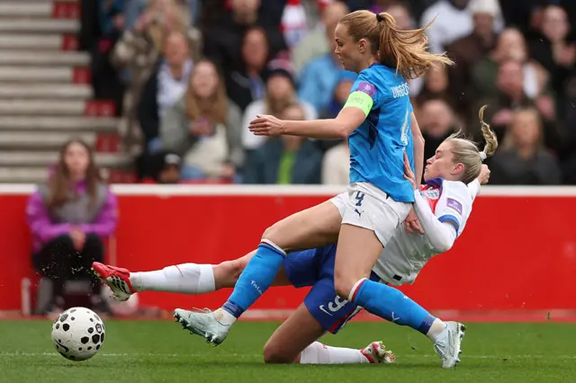 Alessia Russo is tackled