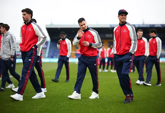 Arsenal team arrive at Mansfield Town