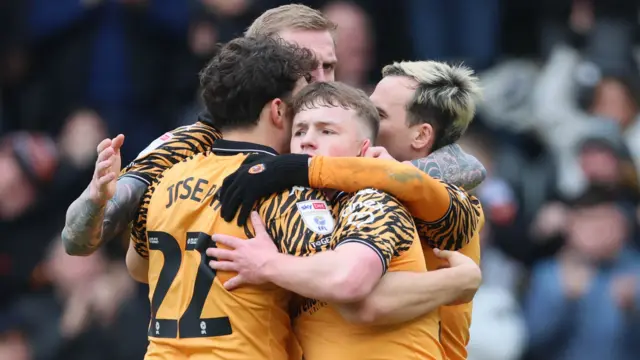 Hull celebrate scoring