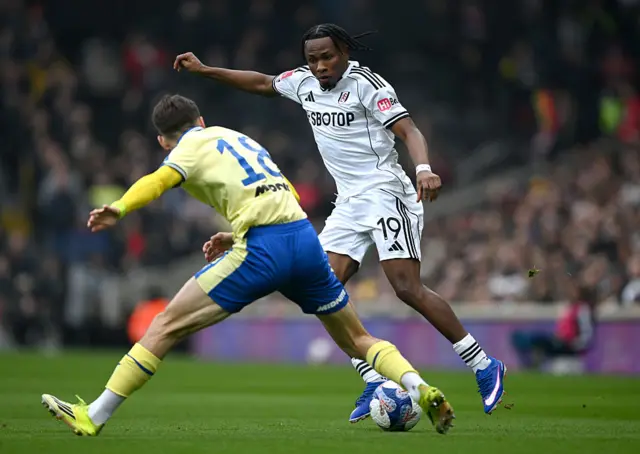 Samuel Chukwueze of Fulham on the ball