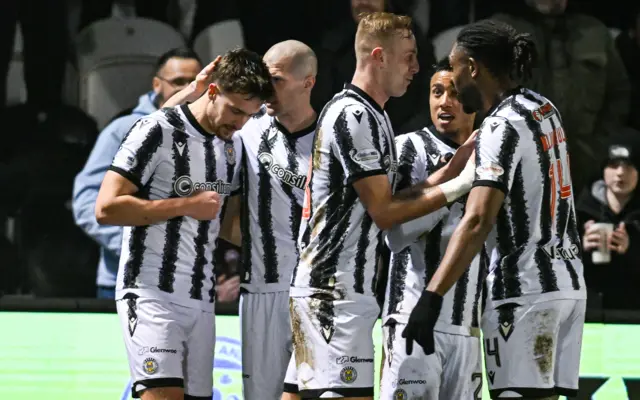 St Mirren players celebrate