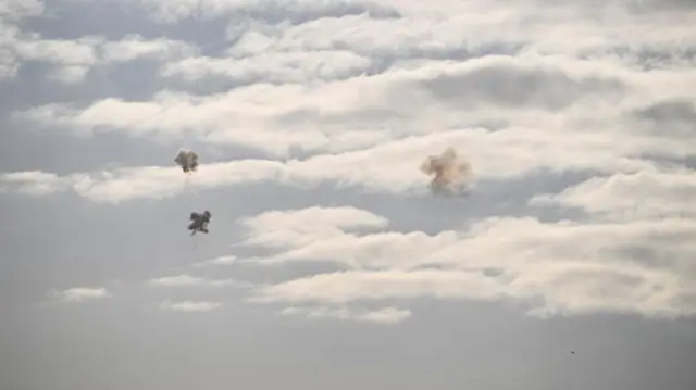 Smoke trails in the sky