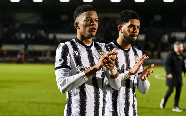Richard King and Miguel Freckleton celebrate