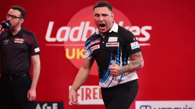 Gerwyn Price celebrates