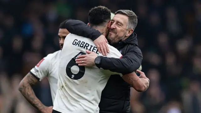 Jon Brady hugging Port Vale player