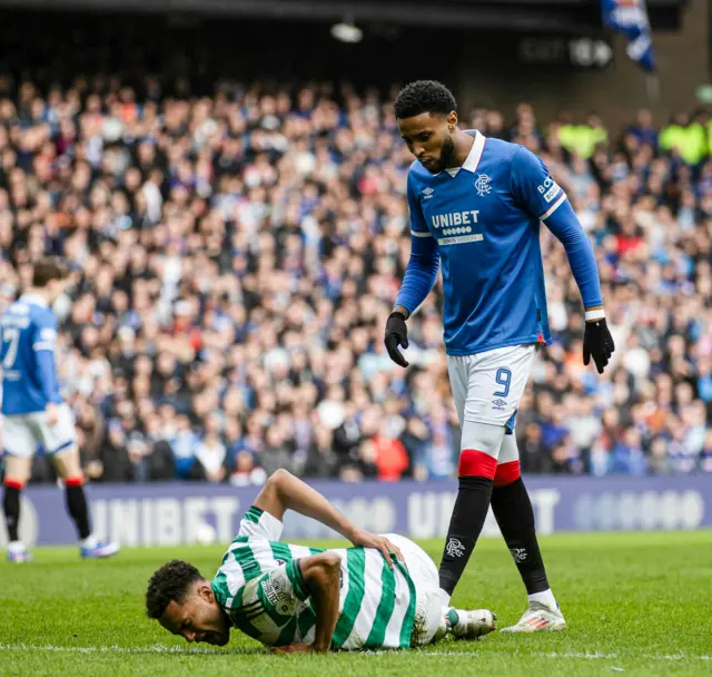 Youssef Chermiti looks down at an injured Auston Trusty