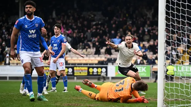 Port Vale's Ben Waine celebrates after scoring against Sunderland