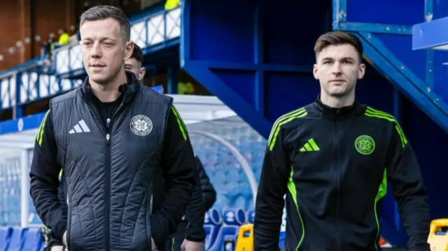Callum McGregor (left) and Kieran Tierney (right) are both missing for Celtic