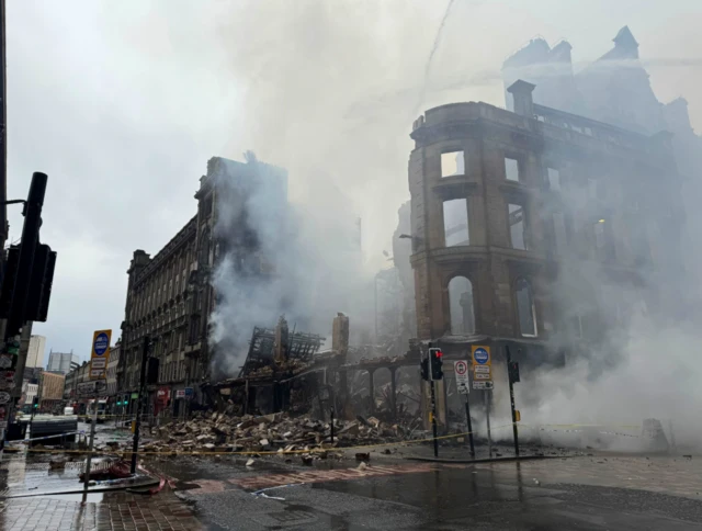 Collapsed building on Union Street