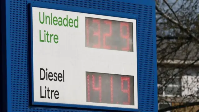 A petrol station in London, pictured last week