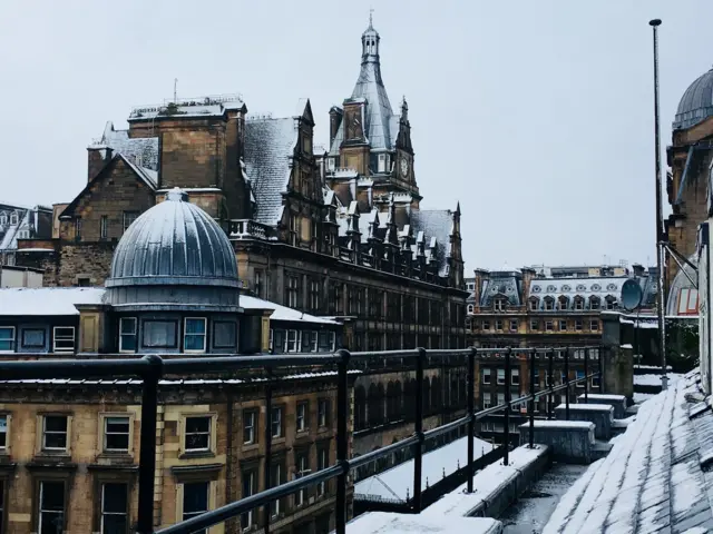 The building in previous years, with snow on the ground