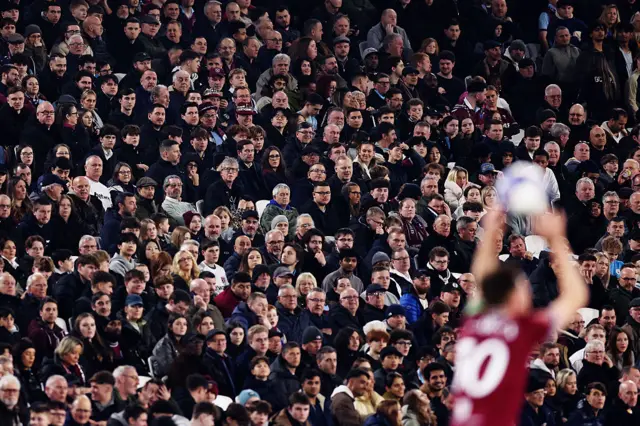 West Ham fans watch on nervously