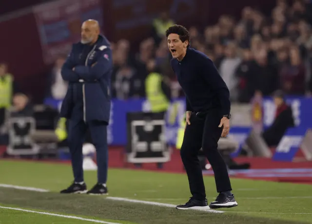 Andrews shouts on the touchline