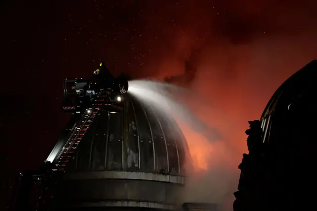 Fire crews tackling the blaze in Glasgow city centre