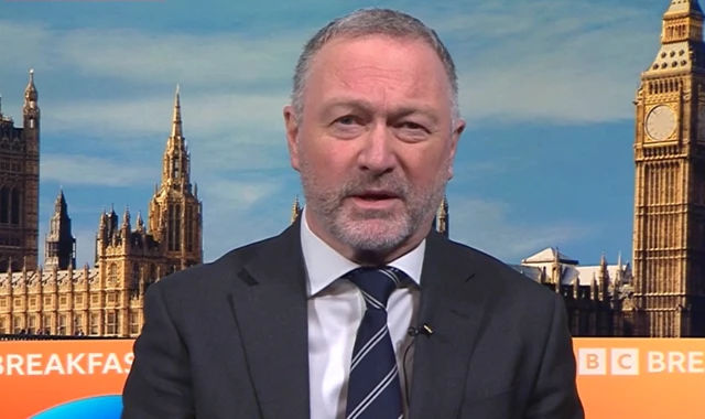 Labour minister Steve Reed speaks to BBC Breakfast with an image of Westminster in the background.