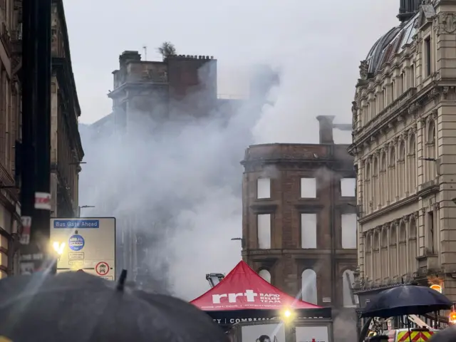 Burnt-out building