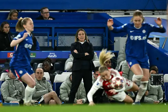 Bompastor watches on as Chelsea chase the ball