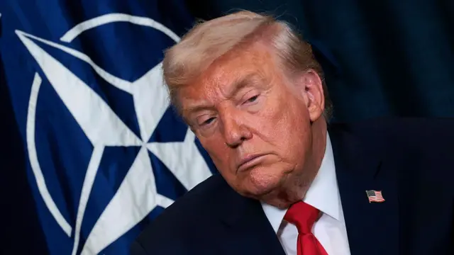 U.S. President Donald Trump attends a bilateral meeting with NATO Secretary General Mark Rutte on the sidelines of the World Economic Forum (WEF) Annual Meeting on January 21, 2026 in Davos, Switzerland