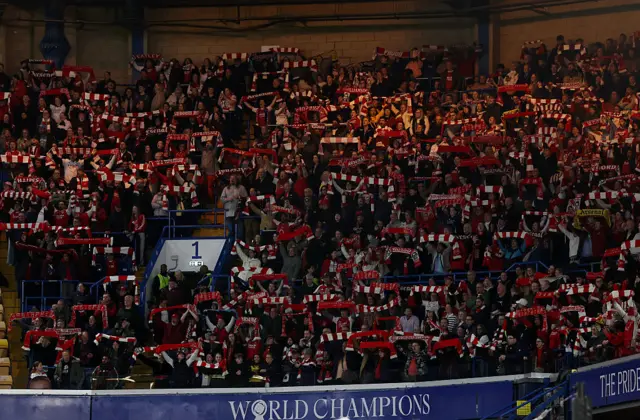Arsenal fans pack out the away end