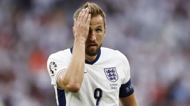 Harry Kane of England is disappointed