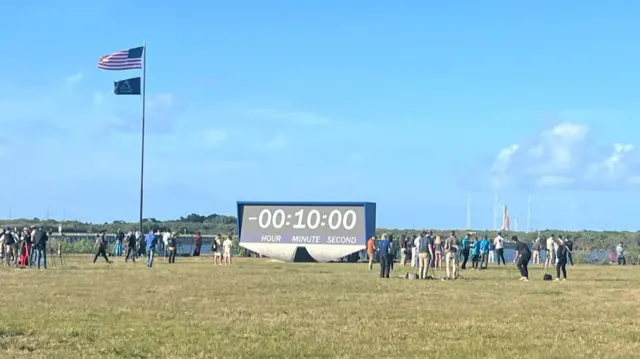 The countdown for the Artemis launch is now on hold at T-10 minutes