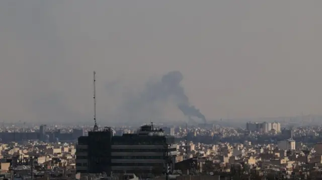 Smoke rises following a strike, amid the U.S.-Israeli conflict with Iran, in Tehran, Iran, April 1, 2026.