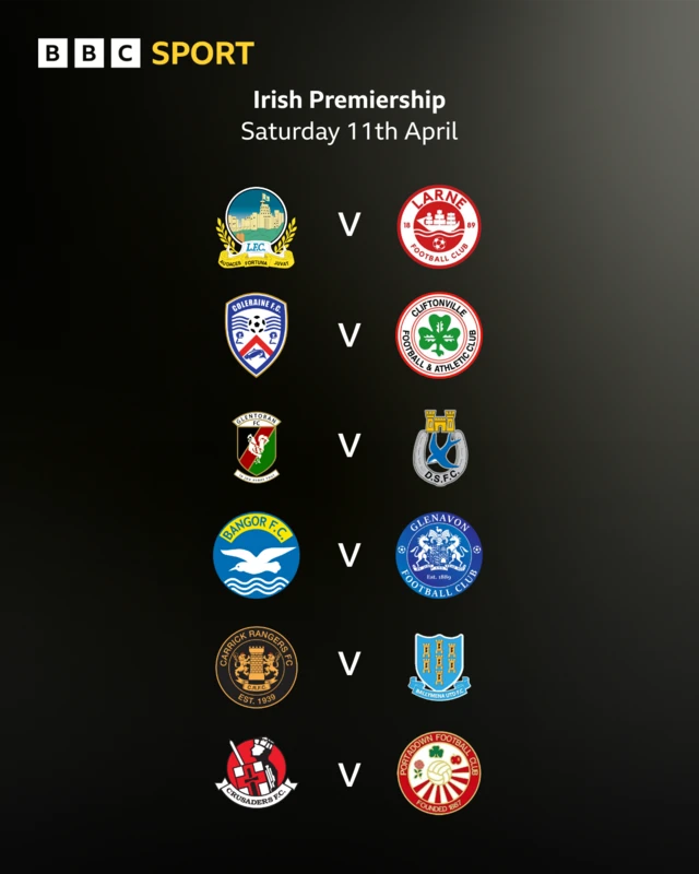 Saturday's Irish Premiership fixtures