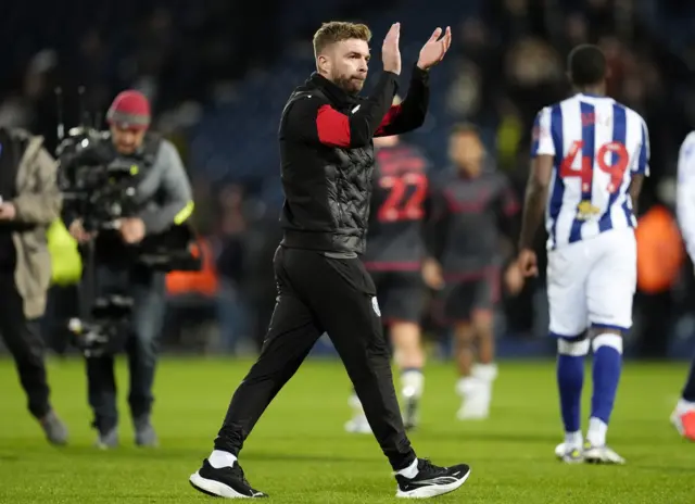 West Brom interim boss James Morrison applauds the fans at The Hawthorns after their goalless draw with Millwall