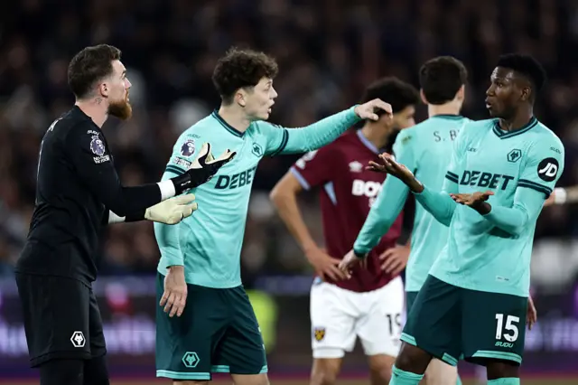 Wolves players argue after conceding again