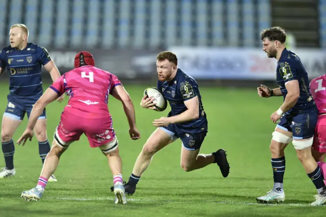 Dragons' Aneurin Owen carries