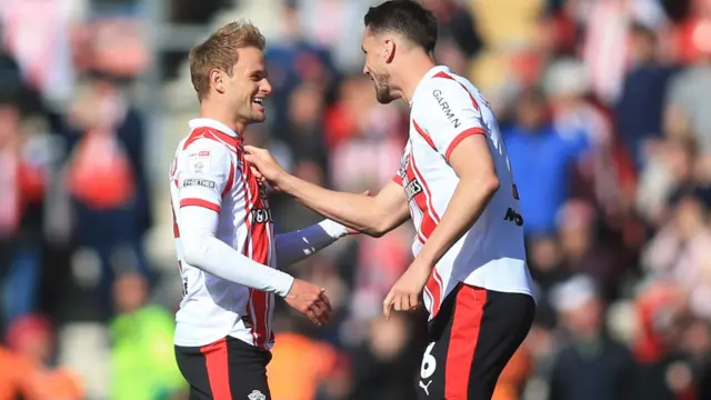 Southampton celebrate scoring