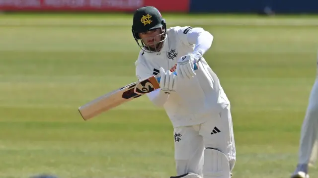 Joe Clarke in action for Notts against Glamorgan
