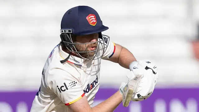Matt Critchley batting for Essex in sunshine at Chelmsford