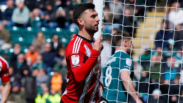 Reece Cole celebrates putting Exeter ahead