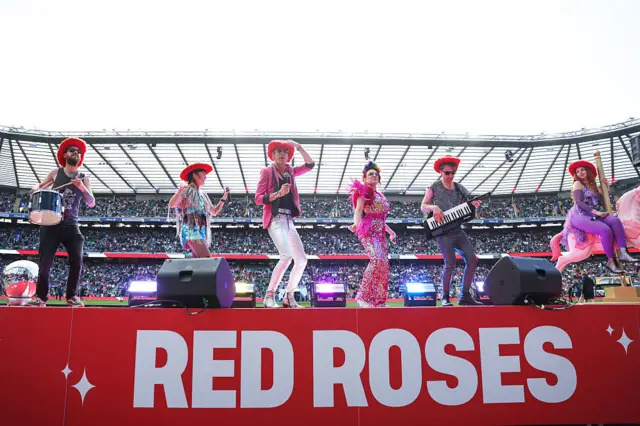 A general view of the half time entertainment