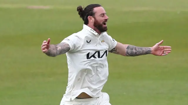 Jordan Clark in action for Surrey against Leics