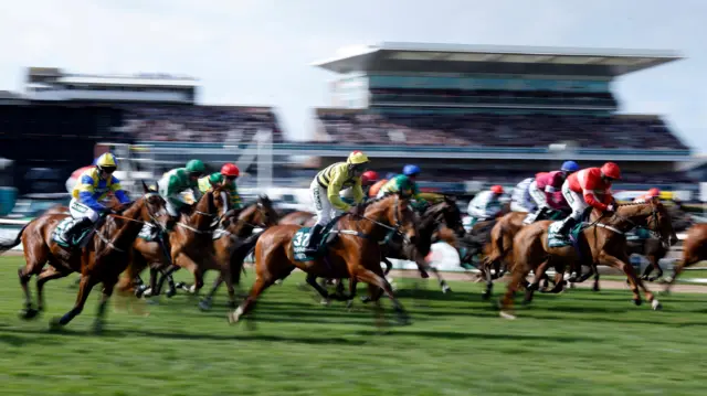 Horses in action during the Grand National