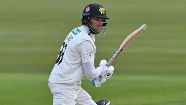 Joe Clark in action with the bat for Notts