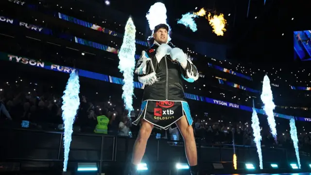 Tyson Fury walks out f