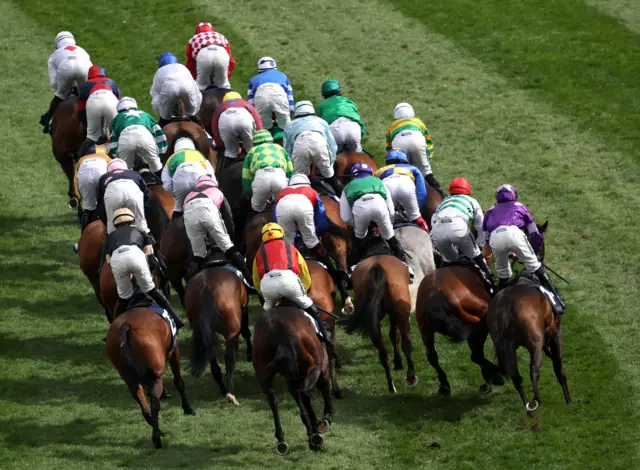 General view of horse racing