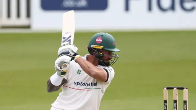 Left-hander Jake Weatherald playing a shot square of the wicket on his offside