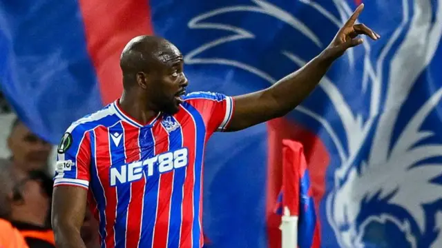 Jean-Philippe Mateta of Crystal Palace FC celebrates after scoring his team's first goal