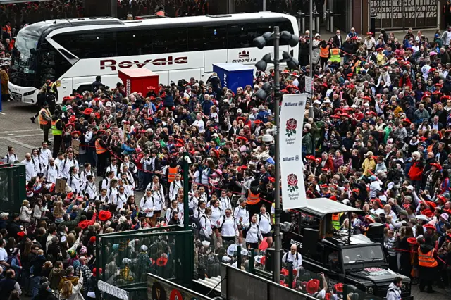 A generic view of England arriving