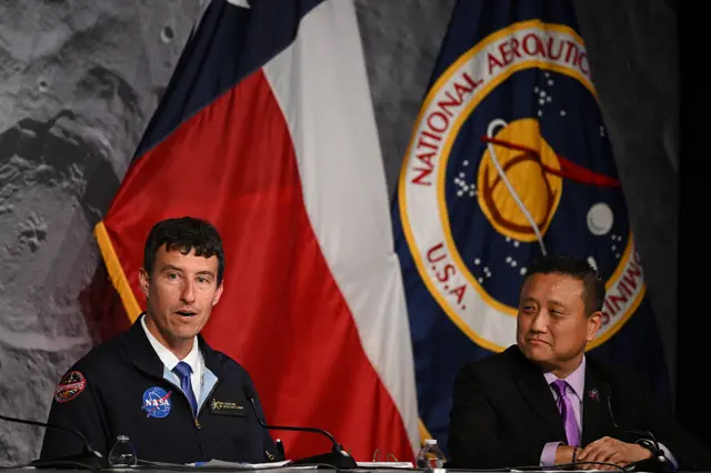 Nasa officials speak at a press conference