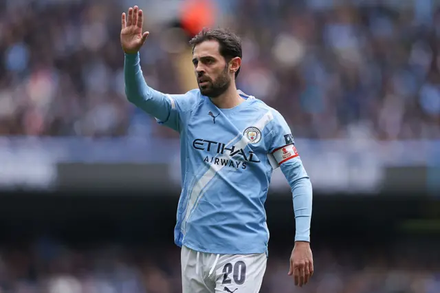 Bernardo Silva playing for Man City