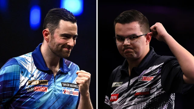 Split picture of Gian van Veen and Luke Humphries